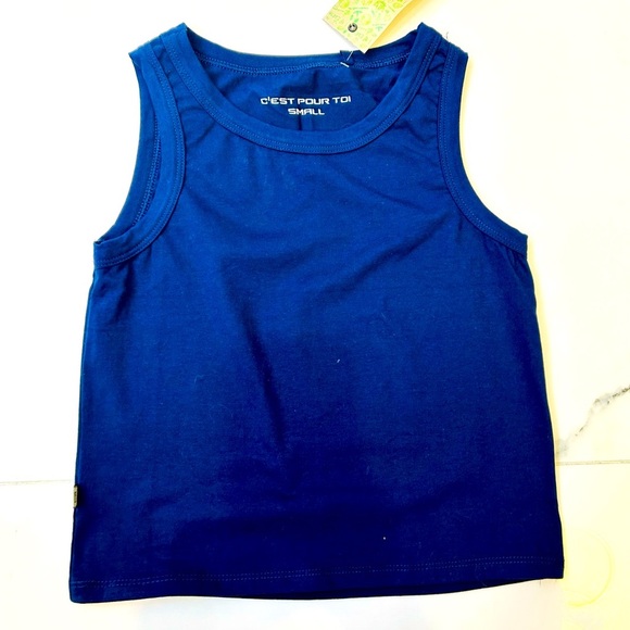 C’est pour toi Tops - C'est Pour Tou blue tank top